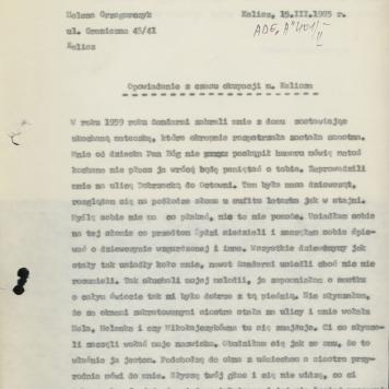 Opowiadanie z czasu okupacji m. Kalisza