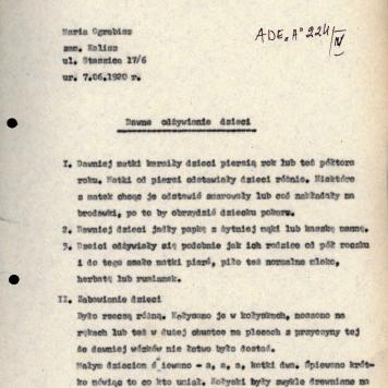 Dawne odżywianie dzieci