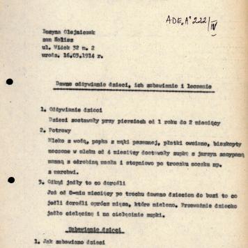 Dawne odżywianie dzieci, ich zabawianie i leczenie