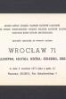 Zaproszenie na otwarcie wystawy "Wrocław 71"