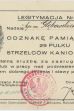 Legitymacja Odznaki Państwowej 29 Pułku Strzelców Kaniowskich nadanej Kazimierzowi Głębowskiemu 