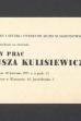 Zaproszenie na otwarcie wystawy prac Tadeusza Kulisiewicza