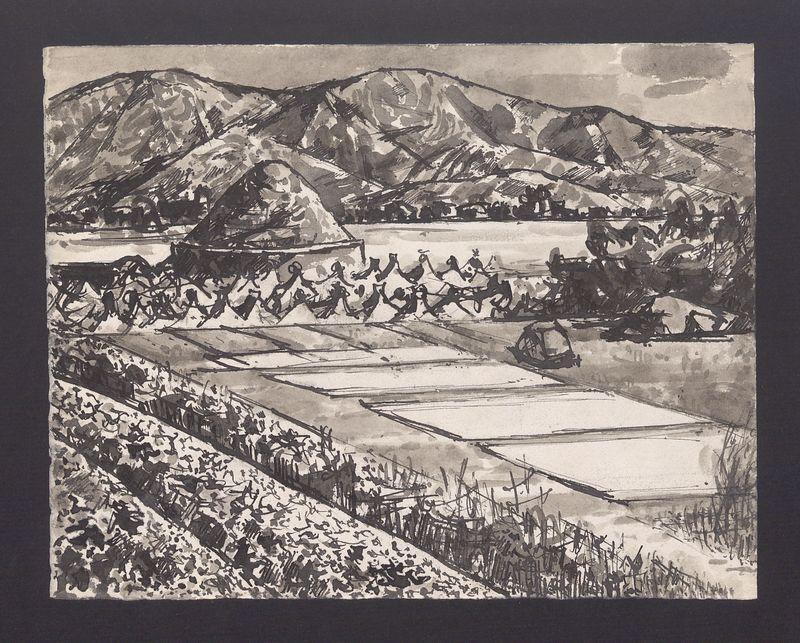 Pejzaż; portret mężczyzny