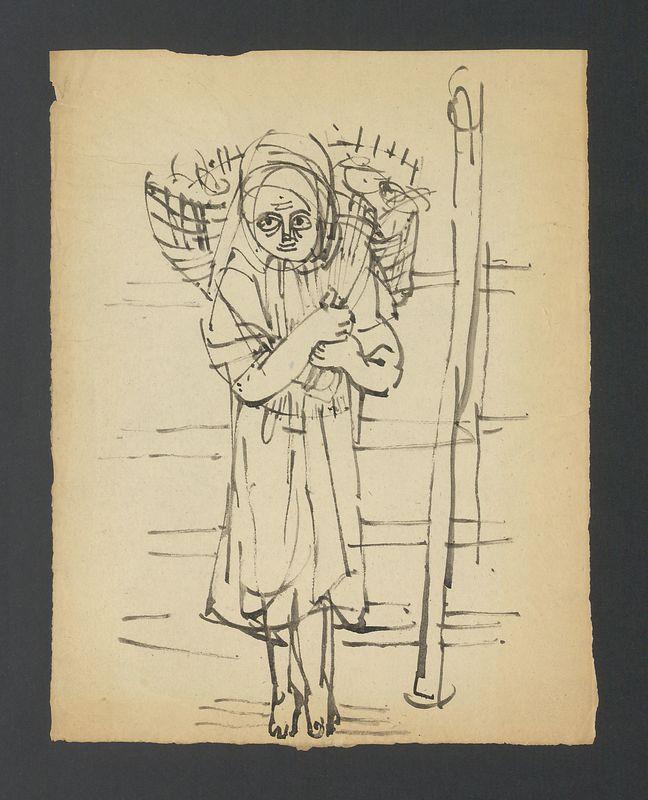 Kobieta niosąca kosz