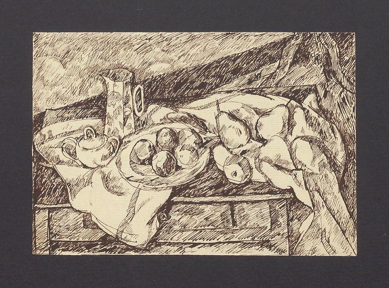 Martwa natura z dzbanem i owocami 