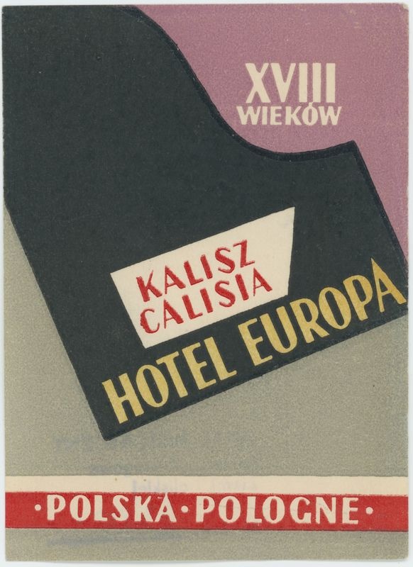 Ulotka reklamowa Hotelu Europa w Kaliszu
