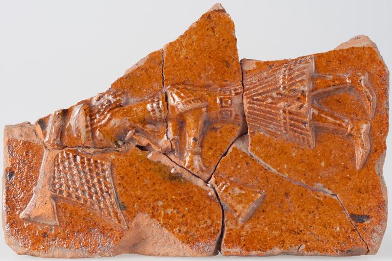 Kafel z muzykami grającymi na szałamajach