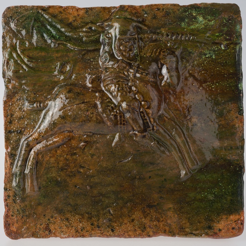 Kafel z wyobrażeniem kopijnika