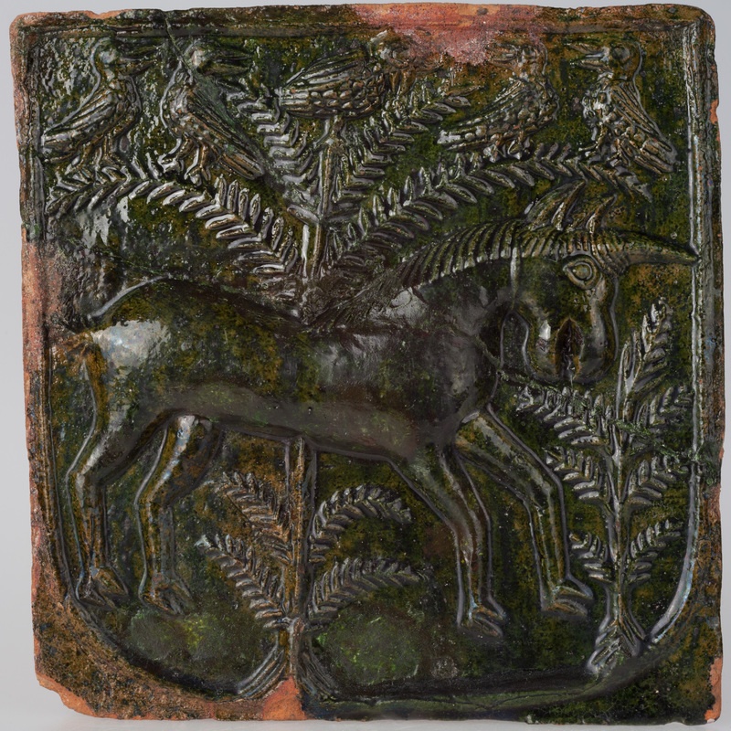 Kafel z wyobrażeniem jednorożca