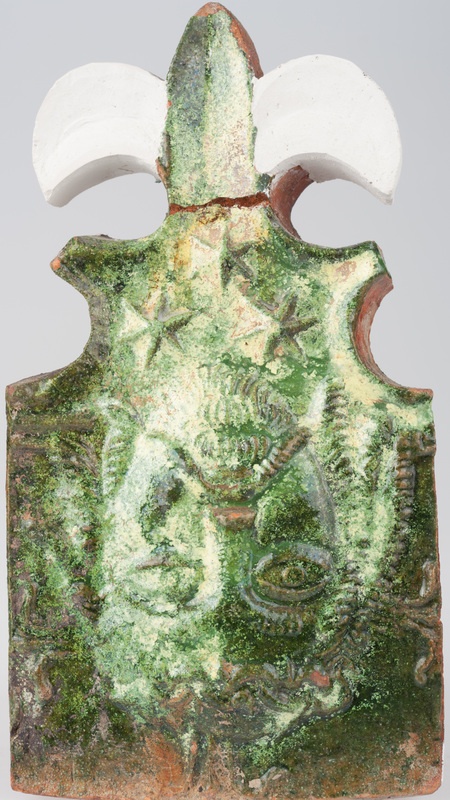 Kafel z wizerunkiem Jezusa Chrystusa i częścią w formie lilii