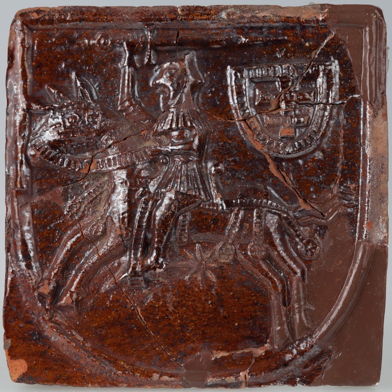 Kafel z herbem Pogoń z krzyżem jagiellońskim