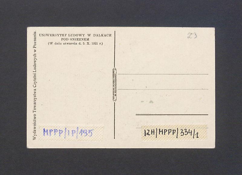 Uniwersytet Ludowy w Dalkach pod Gnieznem w dn. otwarcia 5-X-1921 r.