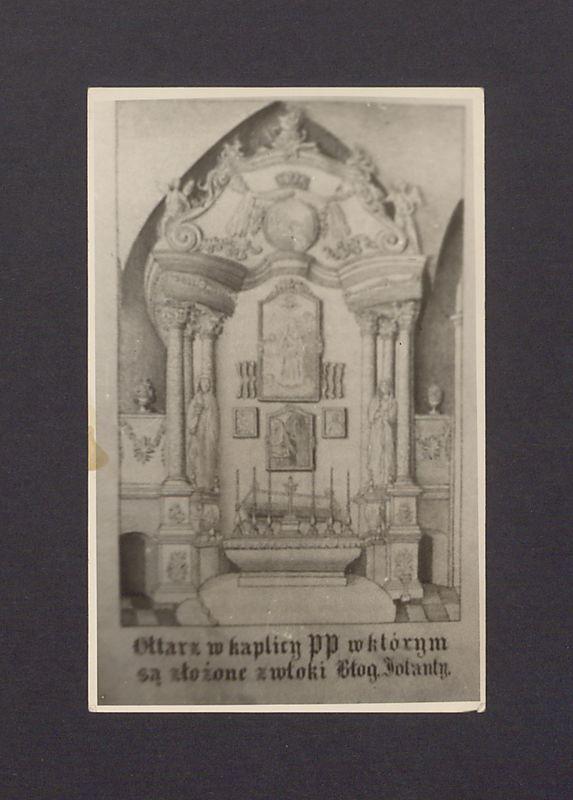 Ołtarz w kaplicy PP, w którym są złożone zwłoki błogosławionej Jolenty.