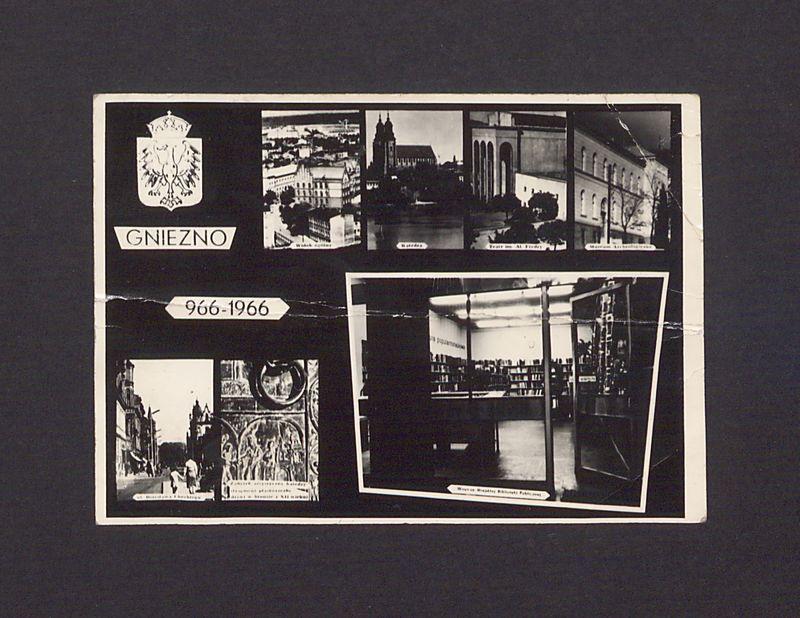 Gniezno 966-1966. Pocztówka z okazji tysiąclecia państwa polskiego.