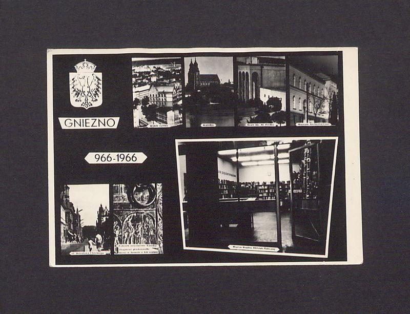Gniezno 966-1966. Pocztówka z okazji tysiąclecia państwa polskiego.