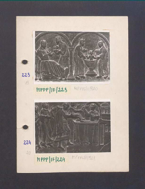 Wnętrze gnieźnieńskiej katedry. Drzwi Gnieźnieńskie, scena przedstawiająca narodziny św. Wojciecha.
