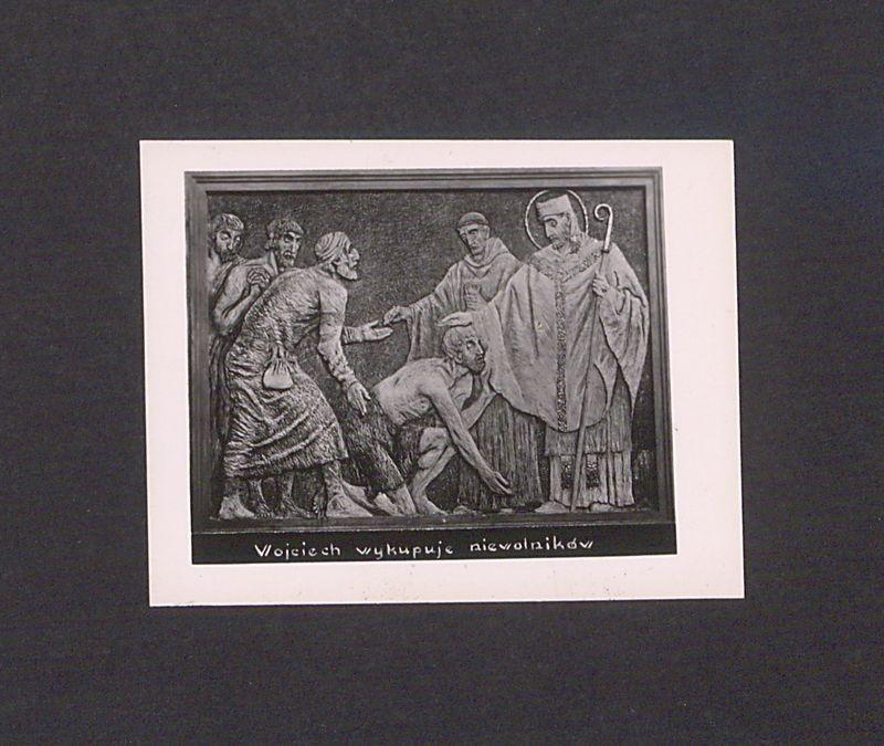 Płaskorzeźba ojca Efrema. Św. Wojciech wykupuje niewolników.