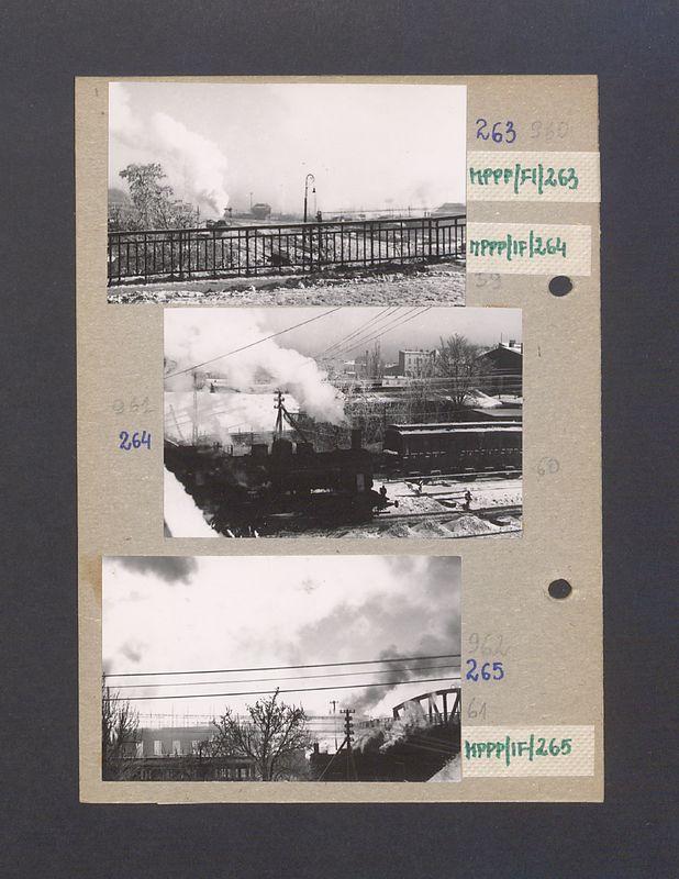 Dworzec kolejowy i lokomotywa.