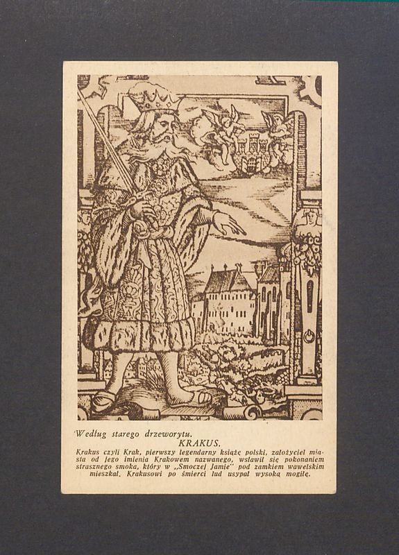 Krakus według starego drzeworytu.