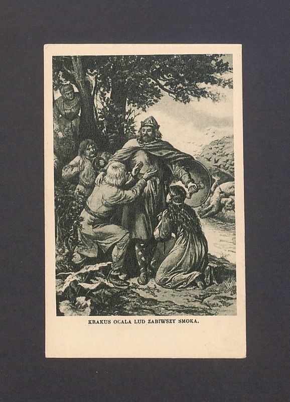 Krakus ocala lud zabiwszy smoka według Walerego E. Radzikowskiego.