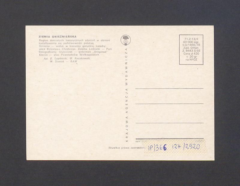 Ziemia gnieźnieńska, pocztówka wieloobrazkowa.