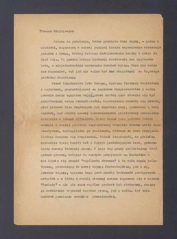 Tadeusz Kulisiewicz. Należę do pokolenia, które przeżyło dwie wojny [...]