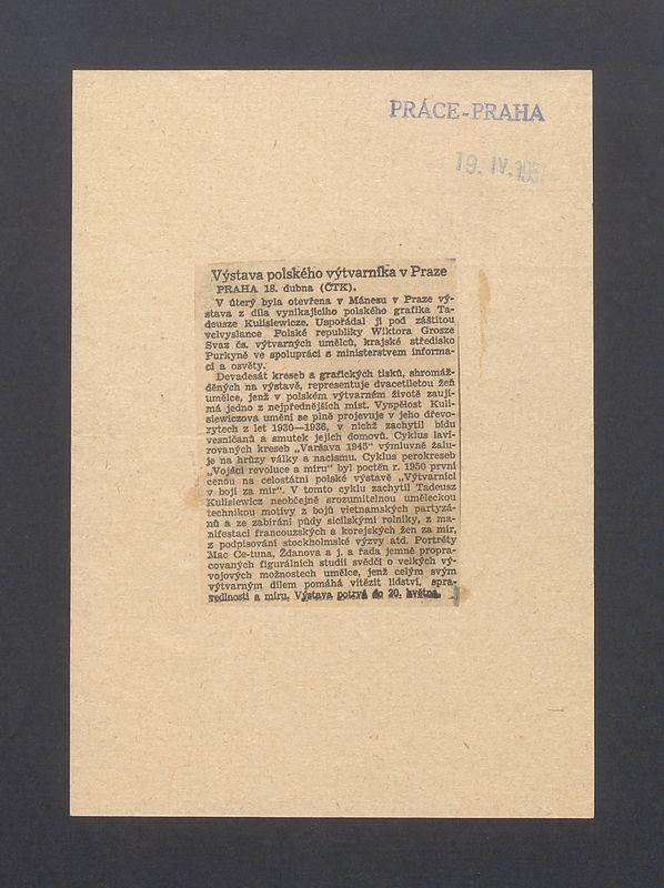 Recenzja. Vystava polskeho vytvarnika v Praze