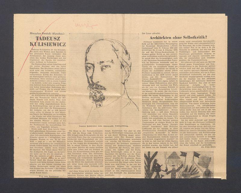 Mieczyslaw Porebski (Warschau). Tadeusz Kulisiewicz