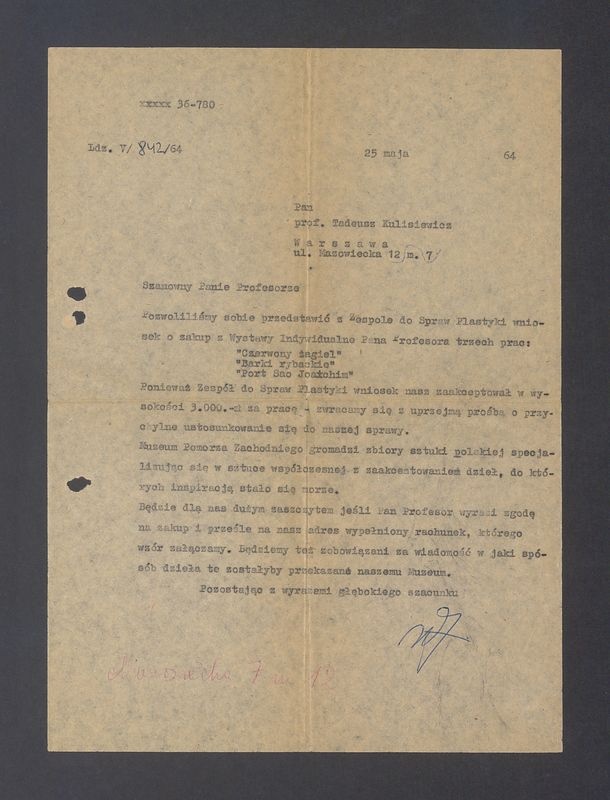 Szanowny Panie Profesorze, Pozwoliliśmy sobie przedstawić z Zespole do Spraw Plastyki [...]