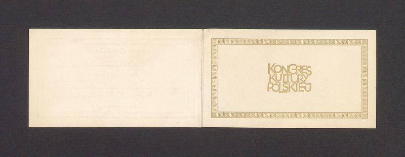 Karta uczestnictwa w Kongresie Kultury Polskiej
