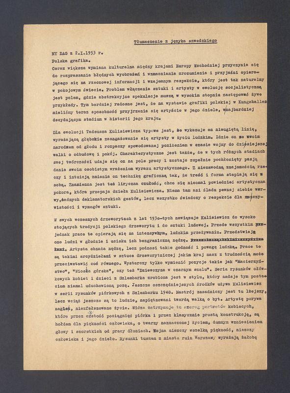 Tłumaczenie z języka szwedzkiego. Polska grafika