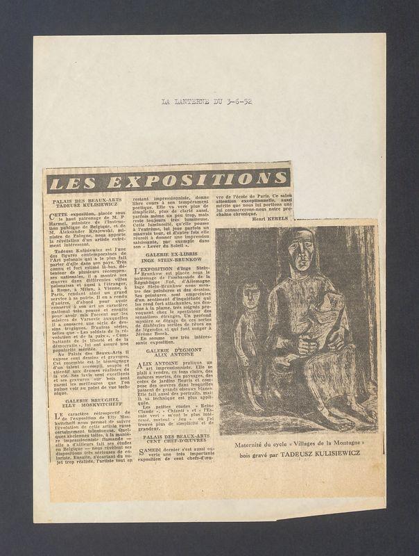 Recenzja. Les expositions. Palais des Beaux-Arts Tadeusz Kulisiewicz