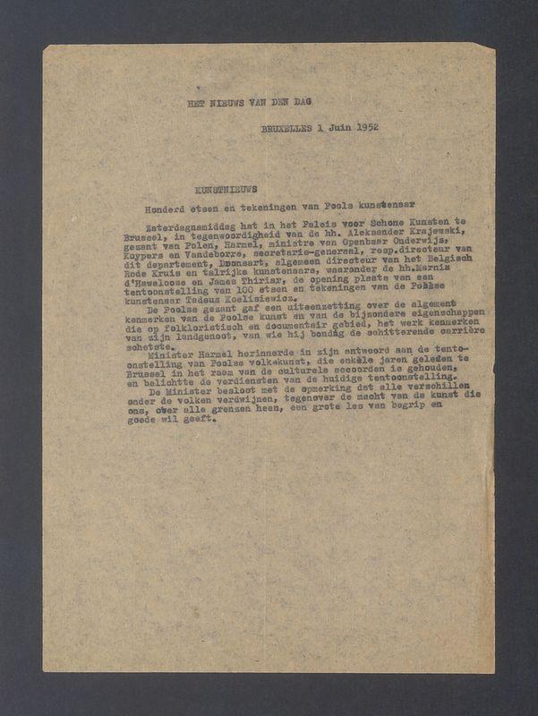 Recenzja. Kunstnieuws. Honderd etsen en tekeningen [...]