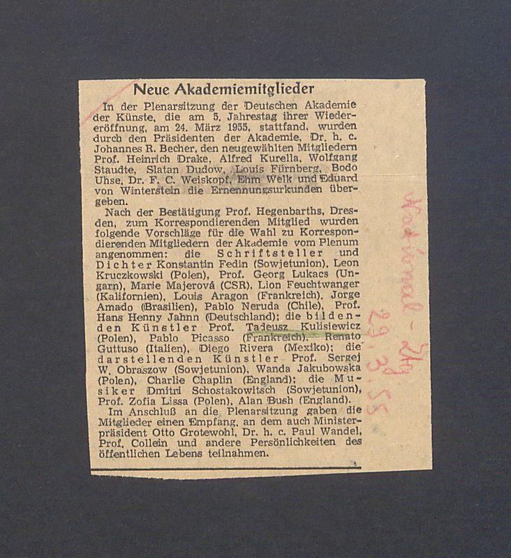 Neue Akademiemitglieder