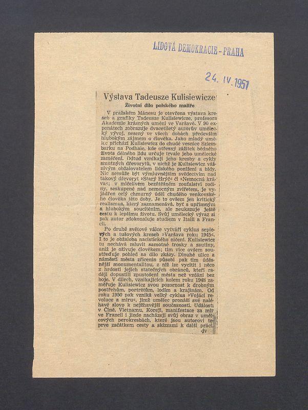 Recenzja. Vystava Tadeusze Kulisiewicze