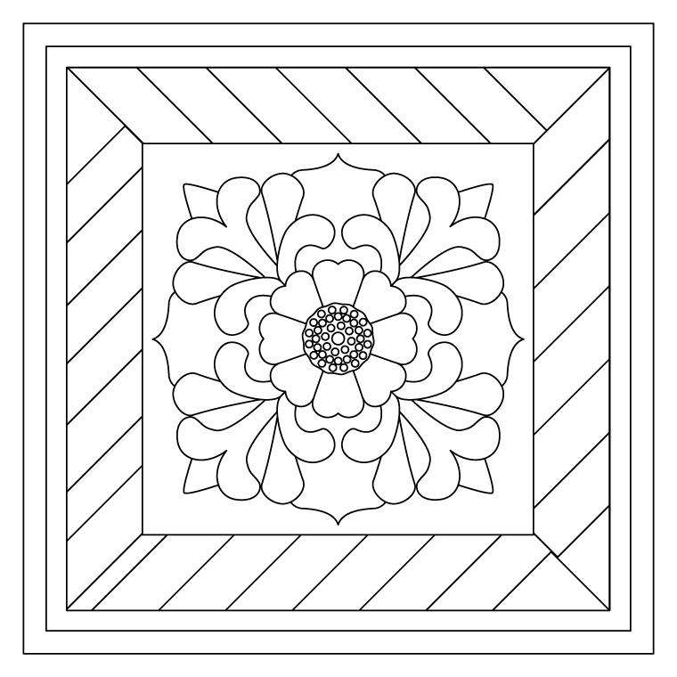 Kafel z rozetą do kolorowania