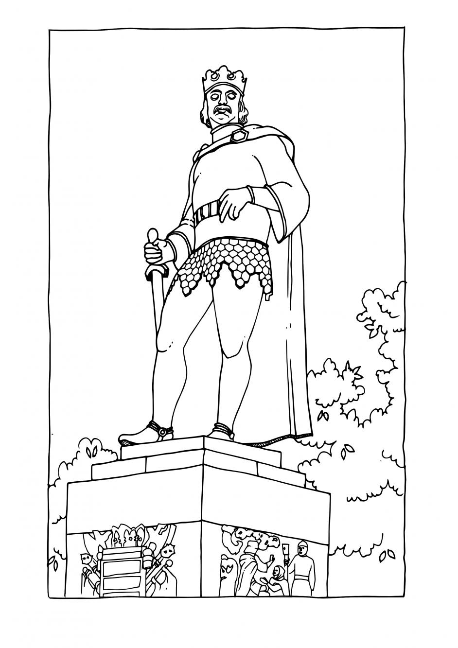 Pomnik Bolesława Chrobrego do kolorowania