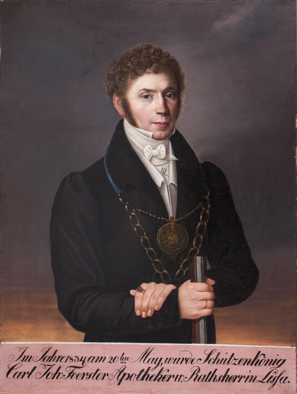 Portret króla kurkowego Carla Johanna Foerstera