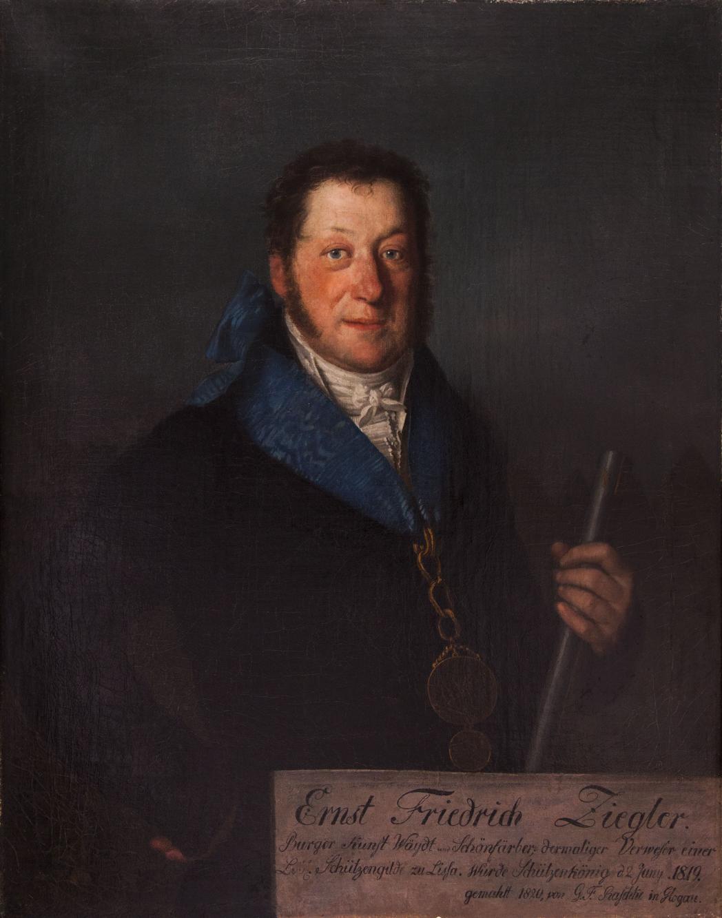 Portret króla kurkowego Ernsta Friedricha Zieglera