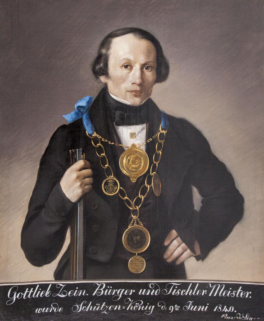 Portret króla kurkowego Gottlieba Zeina