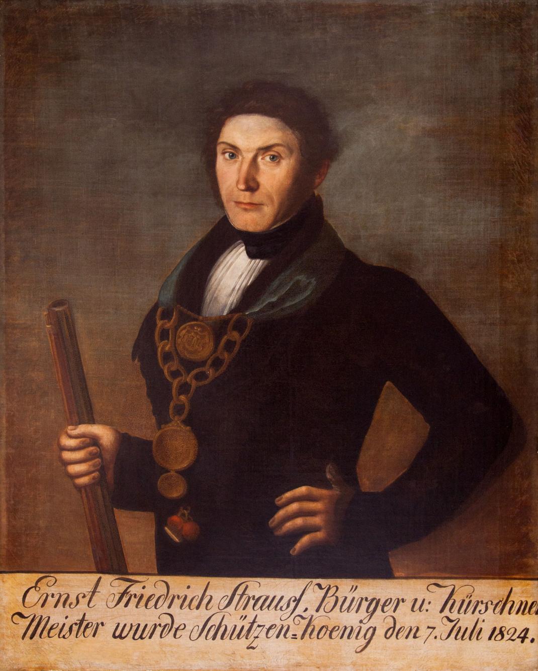 Portret króla kurkowego Ernsta Friedricha Straussa