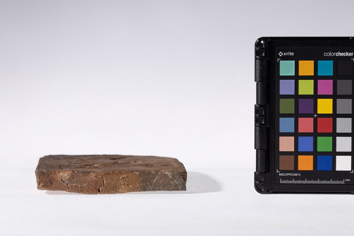 Płytka z wyobrażeniem człowieka prowadzącego lwa na arkanie