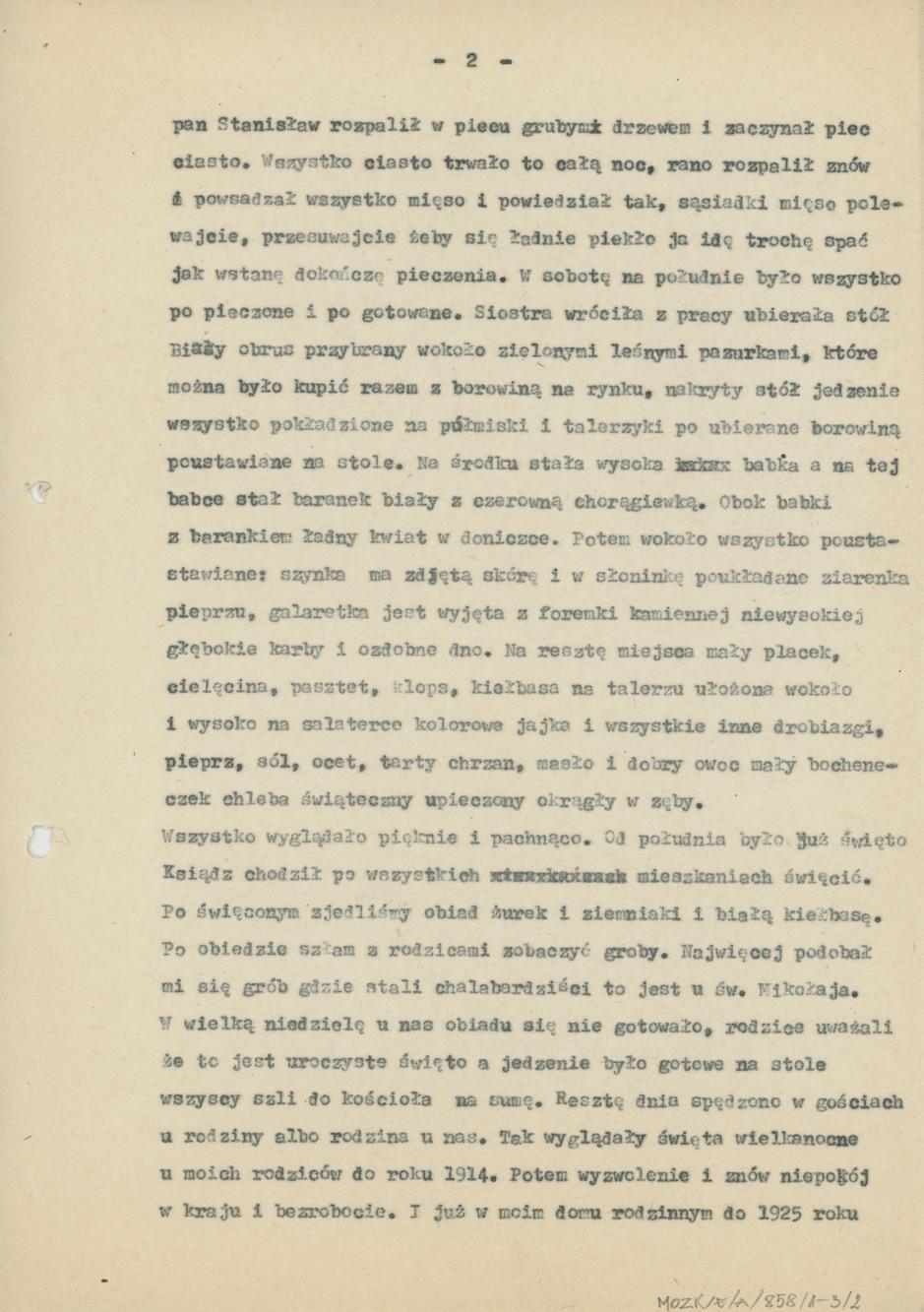 Przygotowanie pożywienia na święta wielkanocne u moich rodziców do 1914 r.