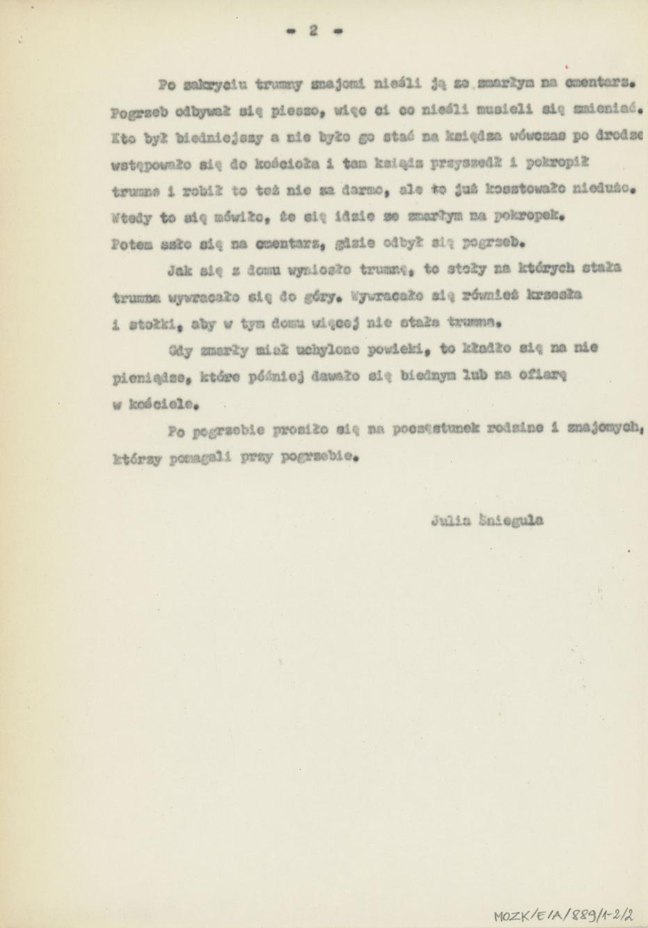 Obrzędy pogrzebowe sprzed 1939 r.