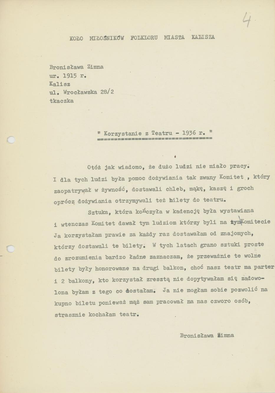 Korzystanie z Teatru - 1936 r.