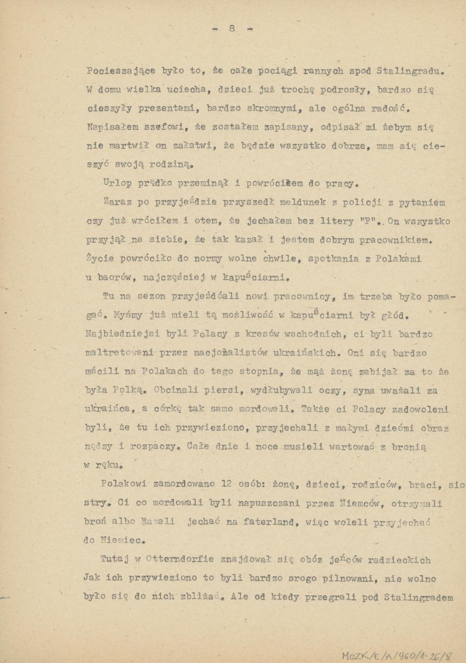 Wspomnienia z przymusowych robót w Niemczech, cz. 1