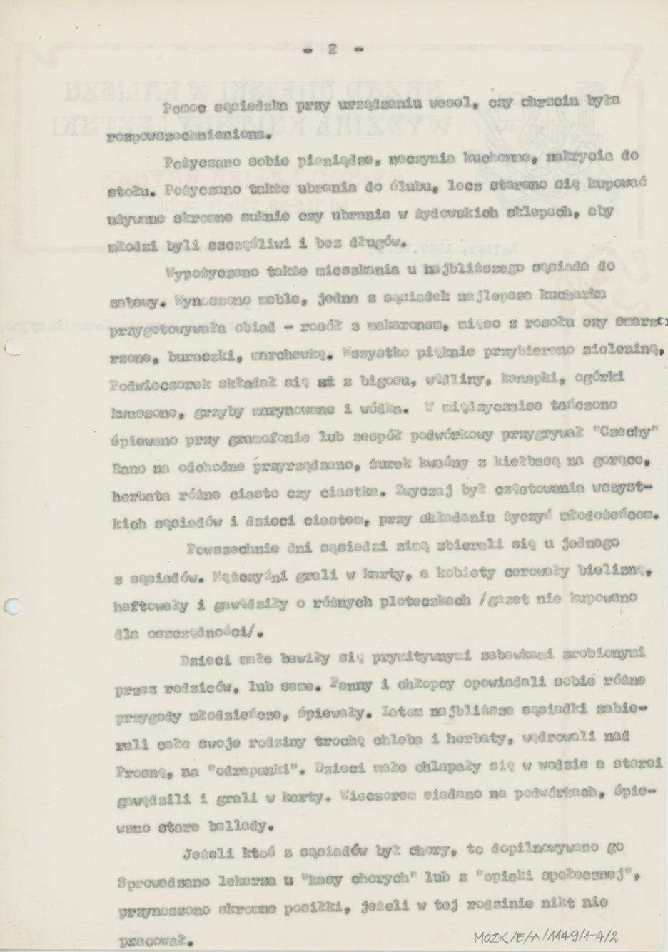 Współżycie sąsiedzkie - lata 1920-30