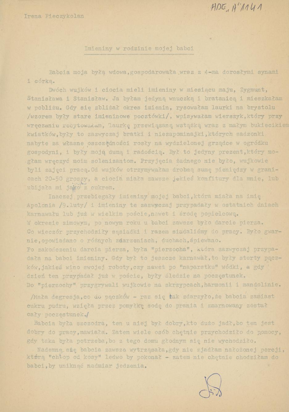 Imieniny w rodzinie mojej babci