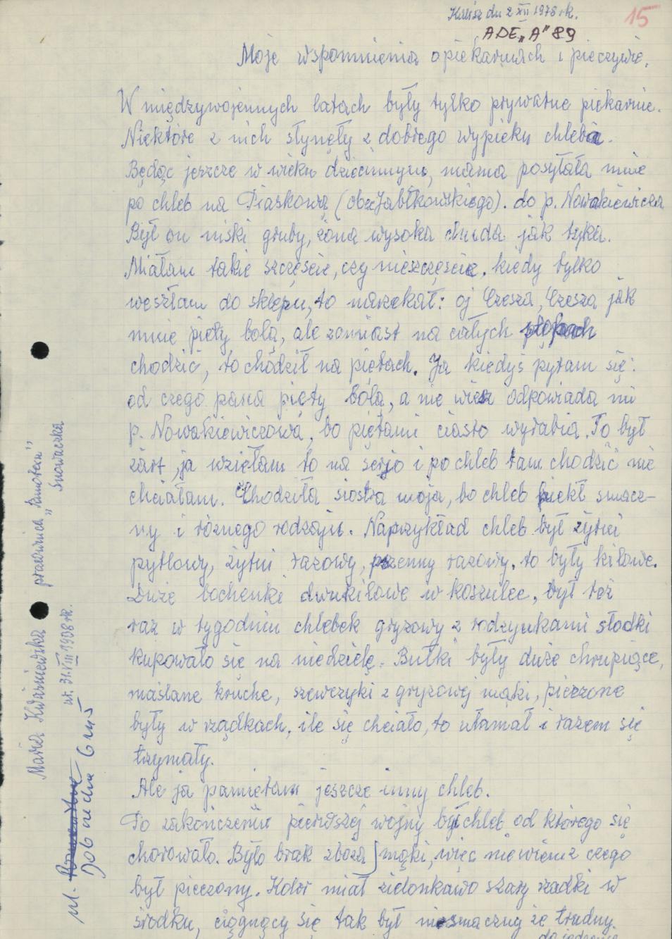 Moje wspomnienia o piekarniach i pieczywie