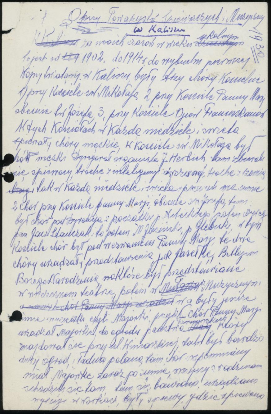 Opisy Towarzystw Śpiewaczych i Muzycznych w Kaliszu